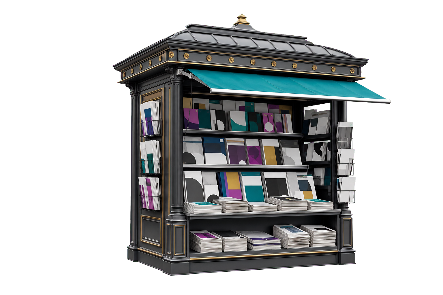 An editorial New York newsstand representing Latoya Belfon’s strategy journal